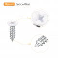 Uxcell St3 5x15mm White Screws Self Tapping 100pcs Flat Head Phillips Wood For Woodworking
