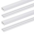 2 Sets Sliding Door Track Fit 1 8 Thick Panel Plastic Upper Lower Window Set For Glass Cabinet Closet 3ft X 25 64 White 