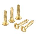 Wood Screws M4 X 20mm Slotted Round Head Copper Self-tapping Screw For Diy Woodworking Home Industry 20 Pcs 