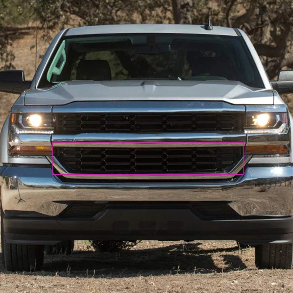 Lower Bumper Grille Skin Guard Snap On Insert For Chevy Silverado 1500 2016 2017 2018 Black Abs Front Radiator Protector