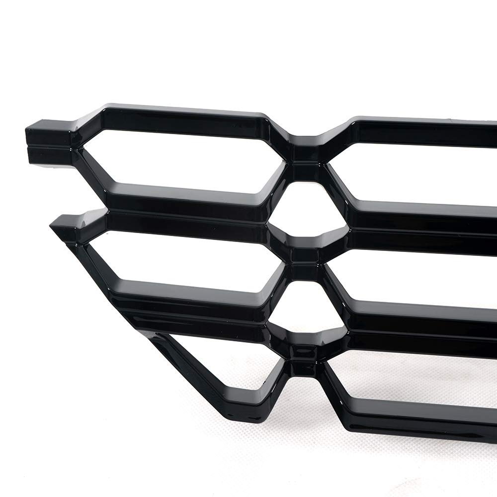 Lower Bumper Grille Skin Guard Snap On Insert For Chevy Silverado 1500 2016 2017 2018 Black Abs Front Radiator Protector