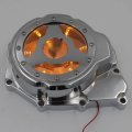 Chrome Left Engine Stator Cover With Yellow Led Light See Thru For 2006-2014 Yzf-r6 Billet Aluminum Motorcycle Part