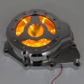 Chrome Left Engine Stator Cover With Yellow Led Light See Thru For 2006-2014 Yzf-r6 Billet Aluminum Motorcycle Part 