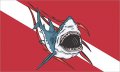 Stickertalk Colorful Diver Down Flag Shark Magnet 5 Inches By 3 