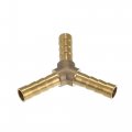 X Autohaux 3 Pcs 6mm 0 24 Brass Car Barb Hose Fitting Y Shape Way Connector For Joiner Air Water Fuel Gas