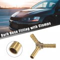 X Autohaux 3 Pcs 6mm 0 24 Brass Car Barb Hose Fitting Y Shape Way Connector For Joiner Air Water Fuel Gas