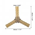 X Autohaux 3 Pcs 6mm 0 24 Brass Car Barb Hose Fitting Y Shape Way Connector For Joiner Air Water Fuel Gas
