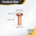 100 Pcs Copper Solid Rivets 0 16 X0 39 Half Round Head Rivet Metal Fasteners For Electrical Applications Leather Diy Craft