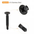Uxcell 12 X 1-1 2 Sheet Metal Screws 50pcs Black Oxide 410 Stainless Steel Flat Head Phillips Drive Self Drilling