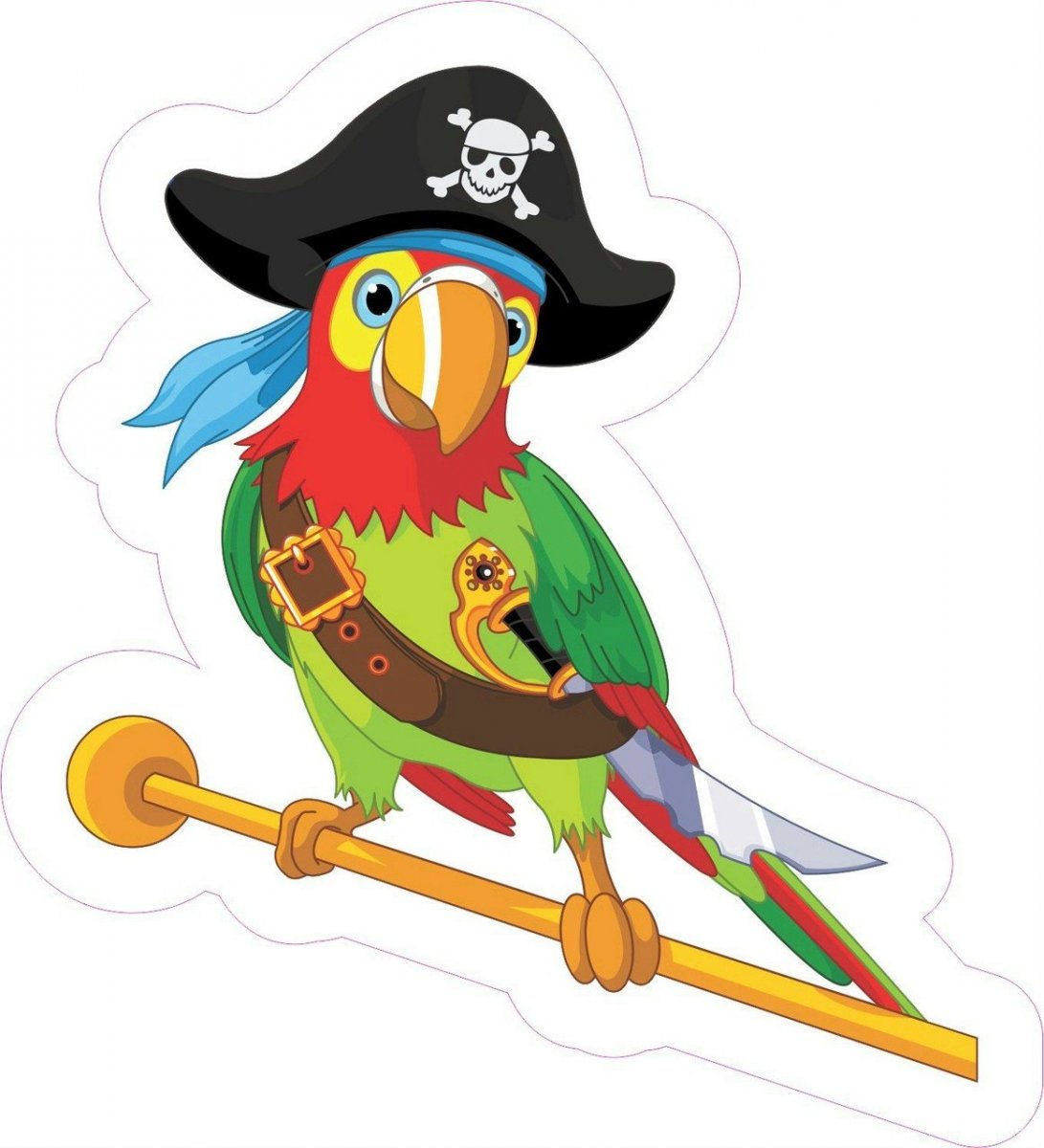 Stickertalk Pirate Parrot Vinyl Sticker 5 Inches By 4 25