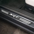 Dodge Srt Logo Black Real Carbon Fiber 4 Pcs Universal Car Door Sill Step Protector Kick Plates Set Of