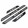 Ipick Image Compatible With Dodge Srt Logo Black Real Carbon Fiber 4 Pcs Universal Car Door Sill Step Protector Kick Plates Set
