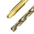 Metric Tap Drill Bit Set 2pcs M3 X 0 5 Spiral Point Thread Taps Titanium Coated And 2 5mm Twist Bits Roasted Yellow Screw 