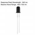 Uxcell 20pcs Photosensitive Diode Photodiodes Light Sensitive Sensors 5mm Black Round Head Receiver