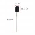 Uxcell 20pcs Photosensitive Diode Photodiodes Light Sensitive Sensors 5mm Black Round Head Receiver