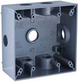 Hubbell-bell 5338-0 2-inch Deep 2-gang 7 Outlet 31 Cubic Inch Weatherproof Box Gray 