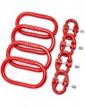 Chain Link Connectors Set 4 3 8 7100 Lbs Hammer Lock And 2 Pcs 5 6600 Oblong Master Grade 80 Steel Red 