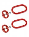 Chain Link Connectors Set 4 3 8 In 7100 Lbs Hammer Lock And 2 Pcs 5 6600 Oblong Master Grade 80 Steel Red Wd10028