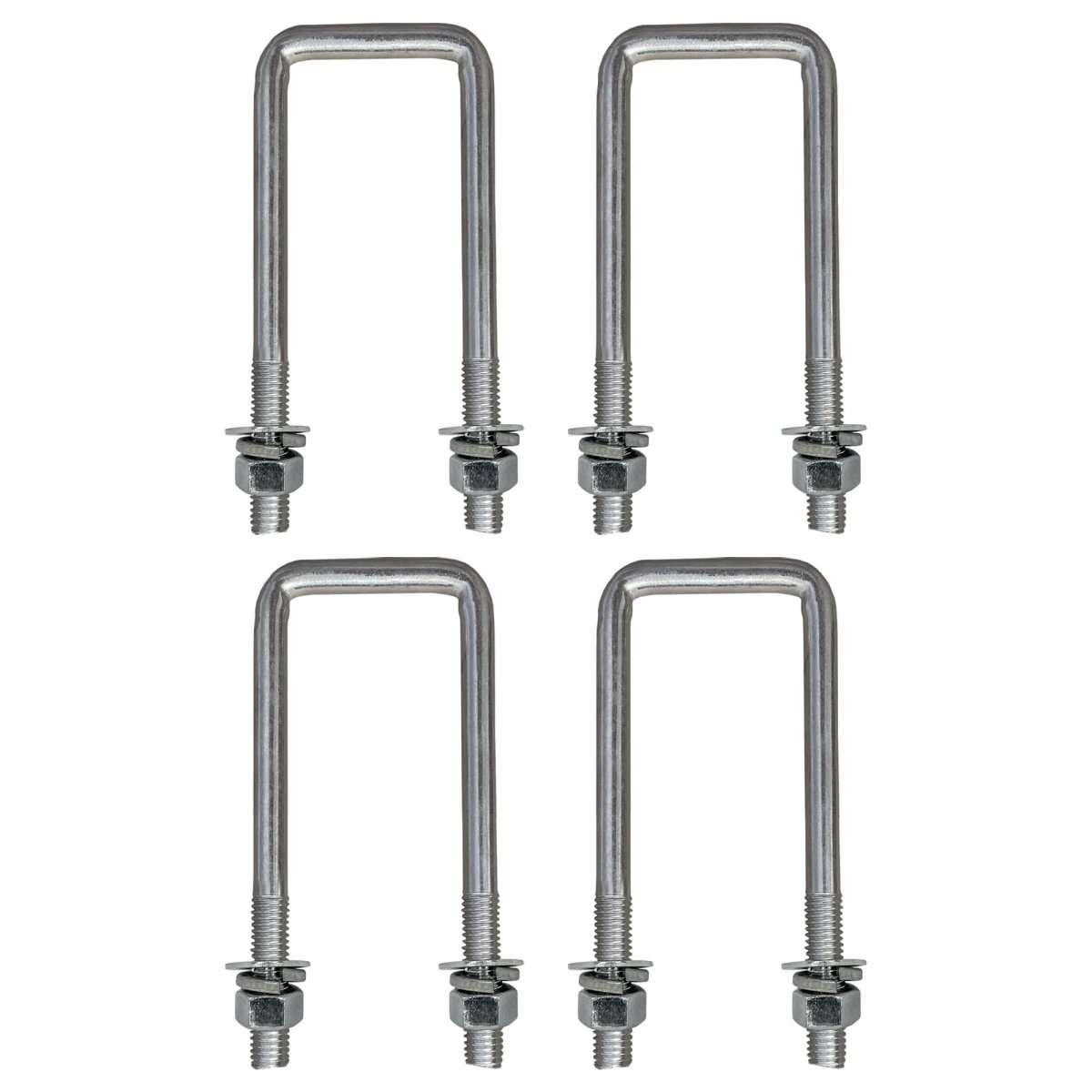 A A Square U Bolts With Hardware For Boat Trailer Electro-galvanized Steel 1 2 Diameter X 2-1 8 6-5 16 2x4 Beam 4 Pack