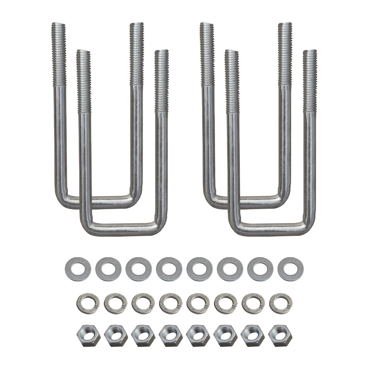 A A Square U Bolts With Hardware For Boat Trailer Electro-galvanized Steel 1 2 Diameter X 2-1 8 6-5 16 2x4 Beam 4 Pack