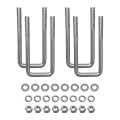 A A Square U Bolts With Hardware For Boat Trailer Electro-galvanized Steel 1 2 Diameter X 2-1 8 6-5 16 2x4 Beam 4 Pack