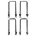 A A Square U Bolts With Hardware For Boat Trailer Electro-galvanized Steel 1 2 Diameter X 2-1 8 6-5 16 2x4 Beam 4 Pack 