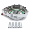 Httmt- Red Led Chrome Stator Engine Cover Guard Compatible With 99-20 Suzuk Gsx1300r Hayabusa P N Mt054a-cd Red