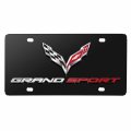 Ipick Image For Chevrolet Corvette C7 Grand Sport 3d Logo Black Metal License Plate