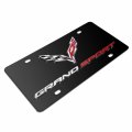 Ipick Image For Chevrolet Corvette C7 Grand Sport 3d Logo Black Metal License Plate