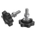 8pcs Star Clamping Knobs With Nuts Washers M6 X 20mm Metric 304 Stainless Steel Male Thread 32mm 6-star Plastic Head Threaded 