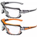2 Pairs Of Global Vision Octane Padded Safety Glasses Grey Gasket Orange Clear Lens 