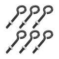 6 Pack Eye Bolts M4 X 30mm 304 Stainless Steel Threadedbolt Black Eye Hooks With Nut For Hanging Or Securing Cables 
