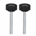 M4 X 35mm Metric Male Thread Knurled Clamping Knobs Grip Thumb Screw On Type Plastic Threaded Hand Bolt Black 2 Pcs 