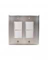 Innova Heater Dual Duplex Switch Wall Plate Gang Box 20 Amp Per Pole Silver Finish Efdwps 