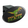 Small Arms Dealer Weapons Dinosaur T-rex Funny Humor Oval Tow Trailer Hitch Cover Plug Insert