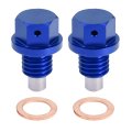 2 Set Mx1 75 Oil Drain Plug Magnetic Aluminum Alloy Sump Nut Bolt With 2 Washer For Car Motorcycle Blue 