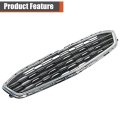 Front Bumper Grille Upper And Lower Black With Silvery Molding Frame Honeycomb 2pcs Replacement For Malibu 2016-2018 84061034