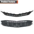 Front Bumper Grille Upper And Lower Black With Silvery Molding Frame Honeycomb 2pcs Replacement For Malibu 2016-2018 84061034