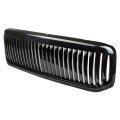 Smoke Lens Headlights Assembly Pair Bundle With Black Vertical Style Front Grille Compatible Ford Super Duty F250 F350 F450