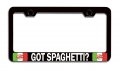 Got Spaghetti Italian Italy Black Metal License Plate Frame Tag Holder Universal Fit For Cars Trucks And Suvs 12 5 X 6 In Heavy 