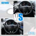 X Autohaux Black Steering Wheel Covers For Chevrolet Cruze 2010-2015 Abs Plastic Trim Replacement Stickers Car Interior