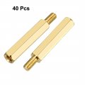 Uxcell 40pcs M3 20 6mm Female Male Thread Brass Hex Standoff Spacer Screws Pcb Pillar
