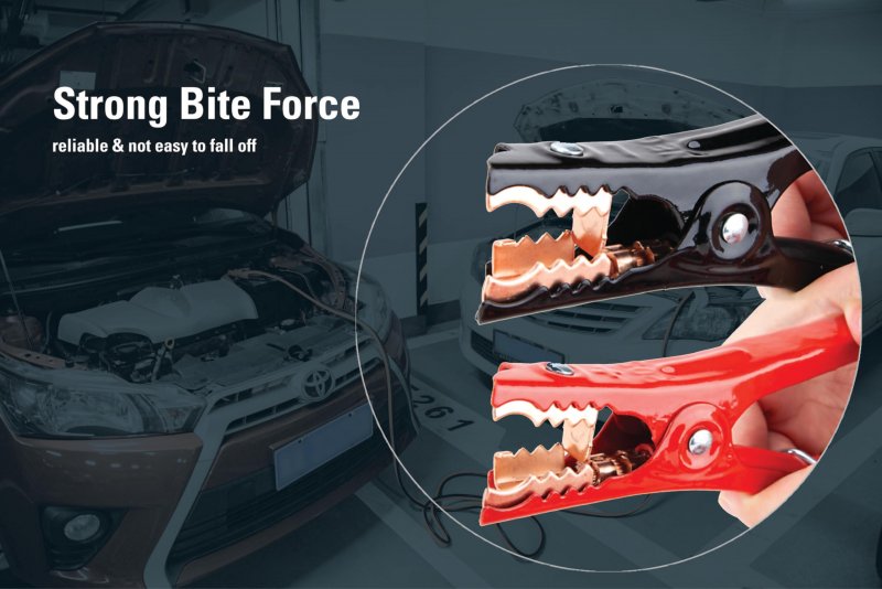 Heavy Duty Car Jumper Cables 2 Gauge Wire Conductor 20 Ft Length With Storage Bag And Roadside Assistance