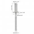 Uxcell Blind Rivets 304 Stainless Steel Pull Core Decoration 4 8mm Diameter 13mm Grip Length Close End Silver Tone 50pcs