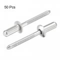 Uxcell Blind Rivets 304 Stainless Steel Pull Core Decoration 4 8mm Diameter 13mm Grip Length Close End Silver Tone 50pcs