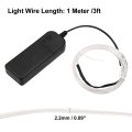 1 Meter 3ft Neon El Wire String Strip White Cold Light Glow For Car Interior Decoration
