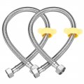 Faucet Supply Line Connector G1 2 Female X 20 Inch Length 304 Stainless Steel Hose 2pcs 