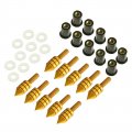 Yibid 10pcs 5mm Gold Motorcycles Universal Windscreen Spike Bolts Screws Windshield M5 Screw Fairing License Plate Mounting Kit