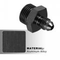 X Autohaux 4an Flare To 8an Orb O Ring Port Male Fuel Pump Rail Adapter Fitting Adapters For Car Aluminum Alloy Black
