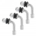 Qiilu Tire Valve Stems 4pcs 90 Degree Angle For Car Motorcycle Tyre